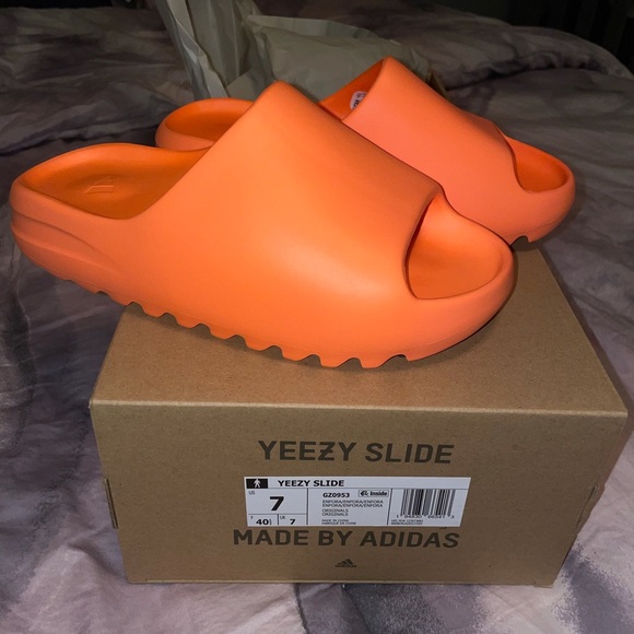 Yeezy | Shoes | Yeezy Slide Size 7 Enflame Orange | Poshmark